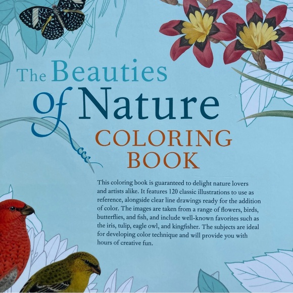 The Beauties of Nature Coloring Book: Flowers, Birds, Butterflies, & Wildlife - Picture 12 of 12